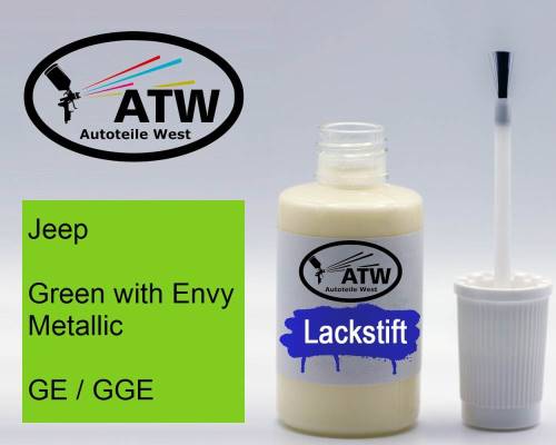 Jeep, Green with Envy Metallic, GE / GGE: 20ml Lackstift, von ATW Autoteile West.